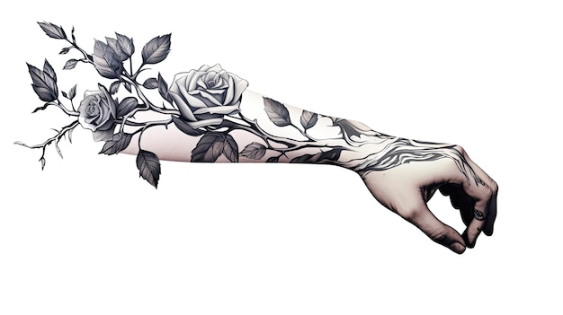 Foto concepto de tatuaje estético aislado en fondo blanco
