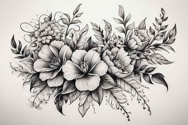 Concepto de tatuaje simbólico Diseño de flores de panal