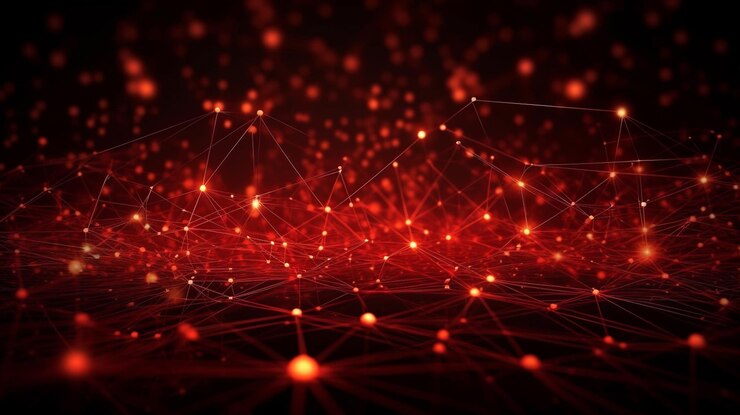 Concepto de tecnología abstracta Estructura de conexión de red con partículas generativas ai