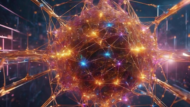 Concepto de tecnología abstracta estructura de conexión de red con partículas