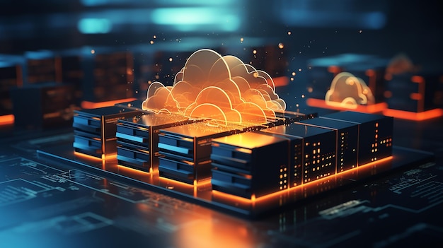 Concepto de tecnología de almacenamiento de datos de respaldo para una base de datos segura