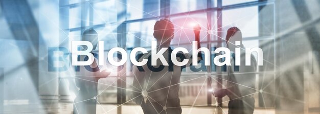 Concepto de tecnología Blockchain en el fondo del servidor Cifrado de datos