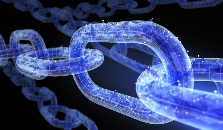 Foto concepto de tecnología blockchain