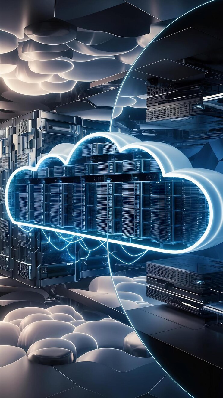 Foto concepto de tecnología de computación en la nube