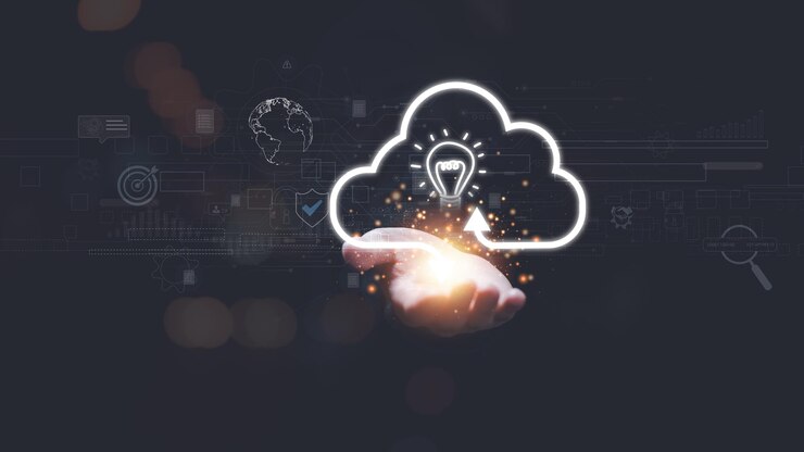 Foto concepto de tecnología de copia de seguridad de computación en la nube acceso a las comunicaciones del servidor