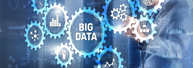 Foto concepto de tecnología empresarial de análisis de big data medios mixtos