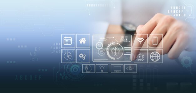 Concepto de tecnología de IA transformación digital de las tecnologías de la información y la comunicación