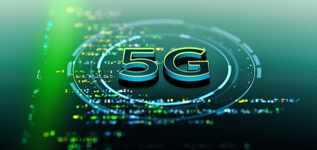 El concepto de tecnología inalámbrica de alta velocidad de la red 5G