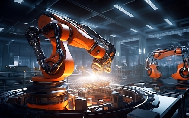 Concepto de tecnología industrial Automatización de fábricas Fábrica inteligente INDUSTRIA 40