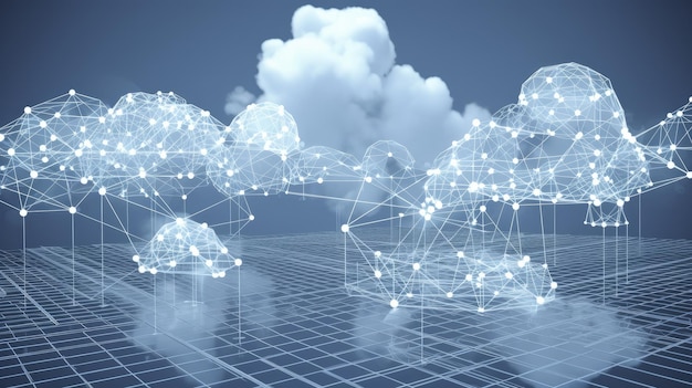 Concepto de tecnología informática en la nube generado por IA