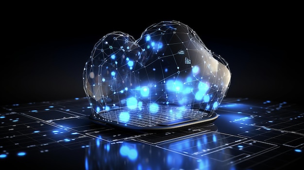 Concepto de tecnología informática en la nube generado por IA