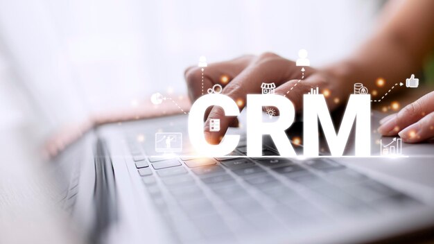 Concepto de tecnología de Internet empresarial de gestión de relaciones con clientes de CRM