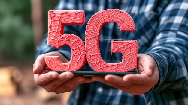 Foto concepto de tecnología móvil 5g conectividad rápida a internet y símbolo de comunicación