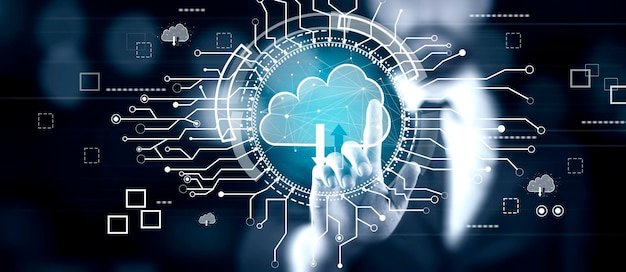 concepto de tecnología en la nube red global