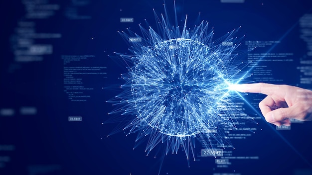 Foto concepto de tecnología de recolección de datos grandes es un poderoso sistema informático que puede manejar grandes