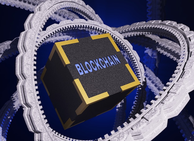 Foto concepto de tecnología de red blockchain.