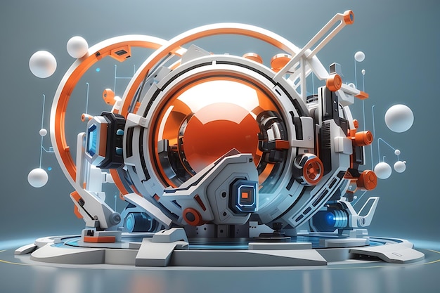 Concepto de tecnología única 3D Ilustración futurista