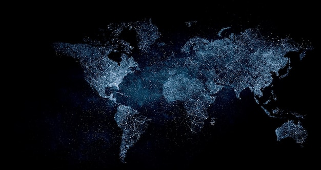 Concepto de tecnologías globales. Elementos de la imagen proporcionados por la NASA. Técnica mixta