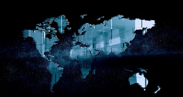 Concepto de tecnologías globales. Elementos de la imagen proporcionados por la NASA. Técnica mixta