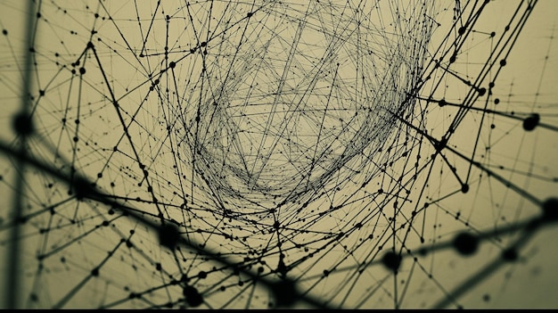 Concepto tecnológico Abstracto y futurista puntos y líneas conectados entre sí