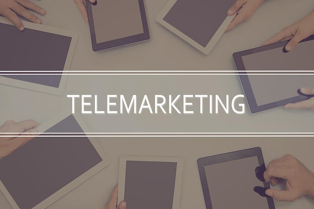 Concepto de telemarketing Concepto de negocio