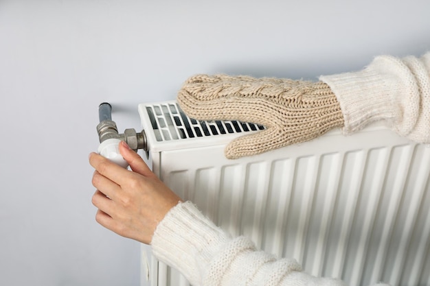 Foto concepto de temporada de calefacción que proporciona calor a la casa.