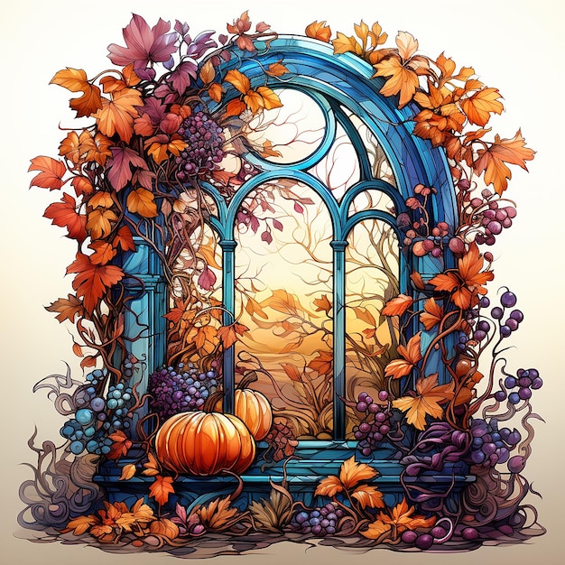 Concepto De Temporada De Otoño Ilustración Acuarela Floral Otoño