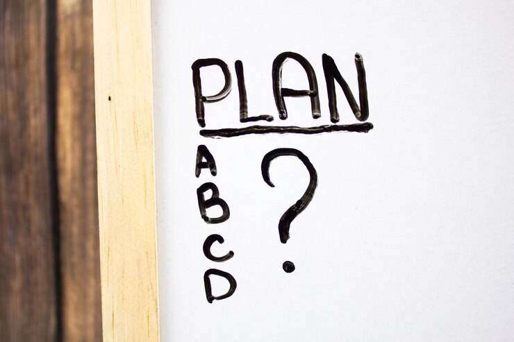 Foto concepto de texto plan plan de acción listo para elegir el concepto preparación de un plan de acción concepto de negocio