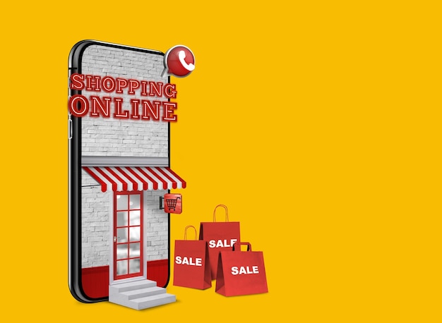 concepto de tienda en línea