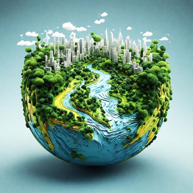 Foto concepto de la tierra banner web concepto de entorno verde logotipo no entorno