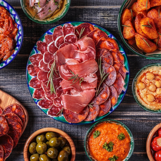 Foto concepto típico de tapas españolas