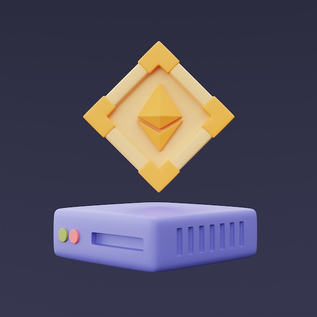 Concepto de tokens no fungibles NFT con signo ethereumCrypto artTecnología de innovaciónRepresentación 3d