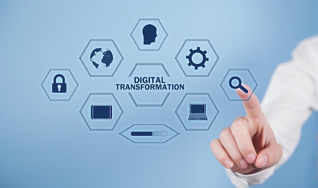 Concepto de transformación digitalTecnología de innovación empresarial