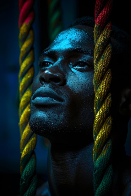El concepto de la trata de personas Retrato de un hombre africano Día de la Abolición de la Esclavitud en los Estados Unidos