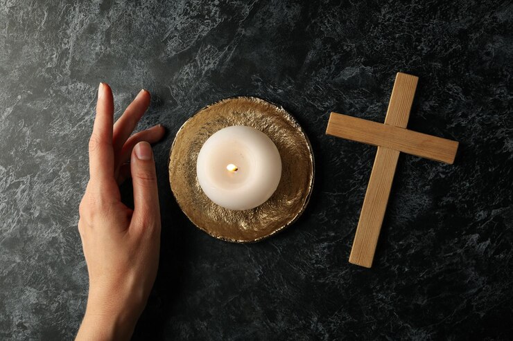 Concepto de tristeza y pena velas de tristeza.