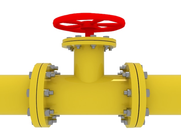 Concepto de tubo de gas 3d. ilustración sobre fondo blanco