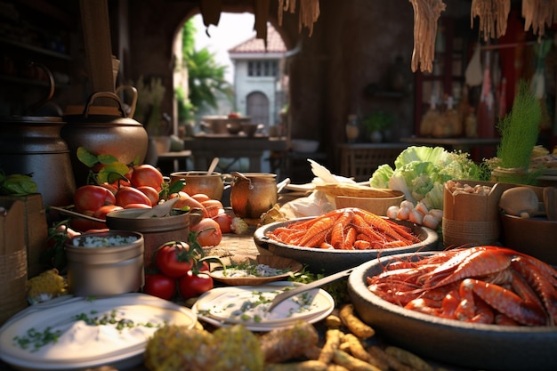 Concepto de turismo gastronómico que explora la cultura culinaria local