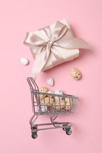 Concepto de vacaciones de compras de Pascua concepto de compras vista superior