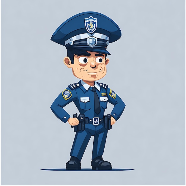 Concepto de vector de personaje de dibujos animados de policía