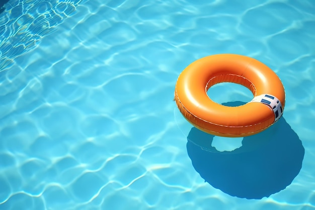 Concepto de verano Anillo de natación en piscina