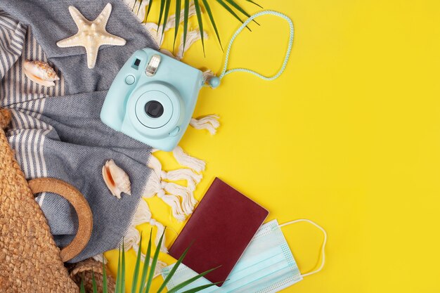 Foto concepto de verano flatlay