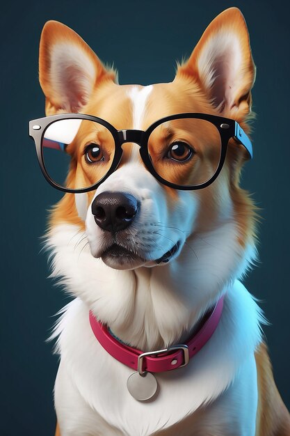 Concepto de verano de perro con gafas generado por IA