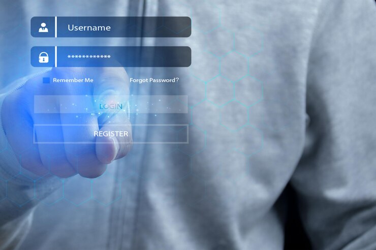 Foto concepto de verificación de inicio de sesión en línea verificación de identidad de entrada de contraseña