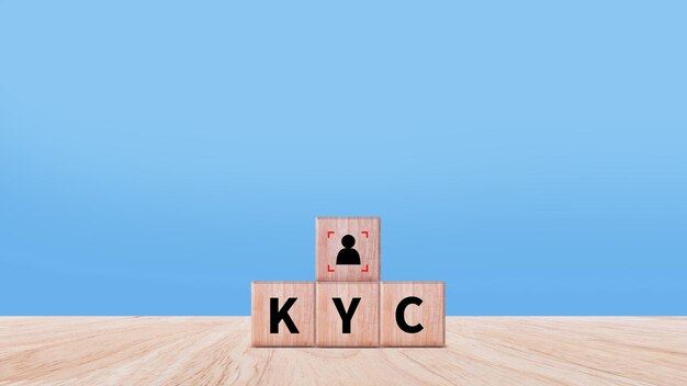 Concepto de verificación KYC KYC Conozca a su cliente Tecnología de negocio verificación de la identidad de los clientes Autenticación del cliente Acceso a datos financieros personales Tecnología digital contra el cibercrimen digital