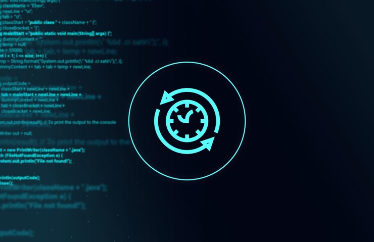 Foto concepto de viaje en el tiempo explorando nuevas áreas de icono de reloj de ciencia