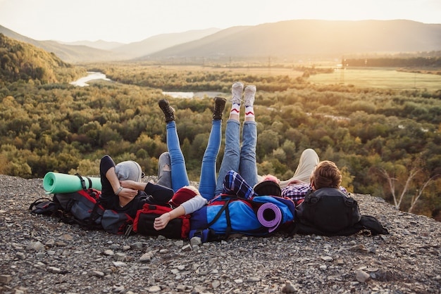 Foto concepto de viaje, turismo y amistad.