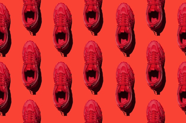 concepto de zapato de moda de zapatillas rojas