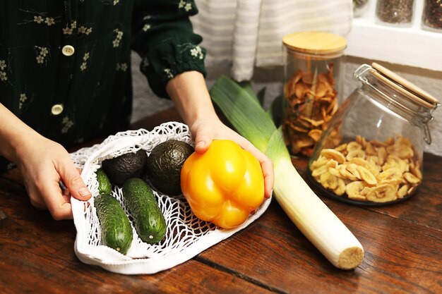 Foto conceptos de cero residuos alimentos saludables