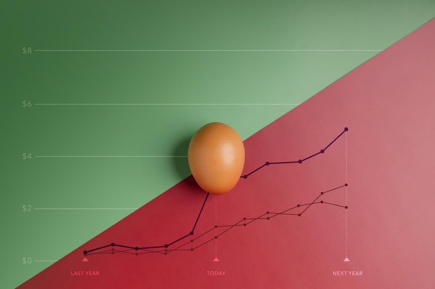 Conceptos de Inflación Crisis Mundial de Escasez de Alimentos Precio del Combustible e Impacto Ambiental Problemas Globales en la Producción Agrícola de Alimentos y Cambio Climático Huevo con Alto Costo