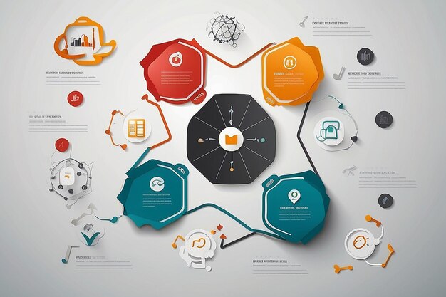 Los conceptos de negocios vectoriales con iconos se pueden usar para informes de negocios de bucle infográfico o plantillas modernas de planes